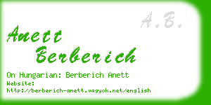 anett berberich business card